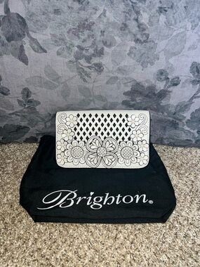 Brighton White Floral Laser-Cut Clutch Wallet